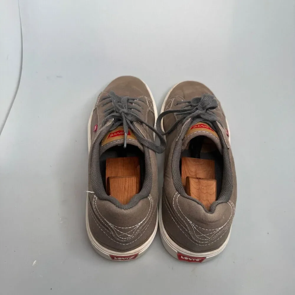 Levi Strauss Men’s Low Top Canvas Shoes Khaki Greenish Brown US Size 12 GUC-